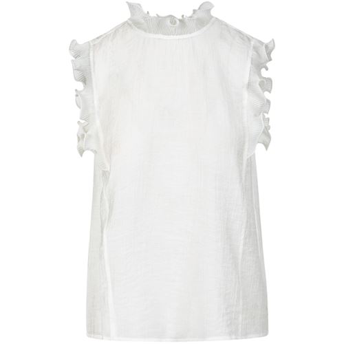 Toppar - Top with ruffles – White